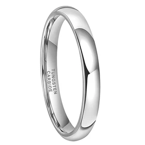 Coolstyle Jewelry Wholesale 3mm Stackable Domed Tungsten Carbide Ring for Women Fashion Engagement Wedding Band