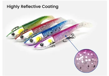 CHEERY Arrival Luminous Jig Head Soft T Tail Bass Fishing Lure 30g-43g Saltwater Jigging Rubber Bait Artificial Lead Soft Bait – Soft Lure – view 4
