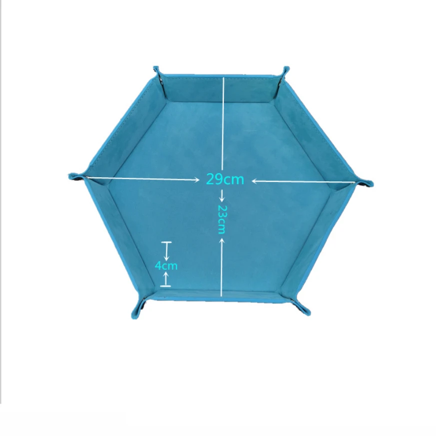 Крупный шестигранный цветной ящик для костей 23*23*4 см из искусственной кожи и бархата с 6 лицами хранения поднос dnd