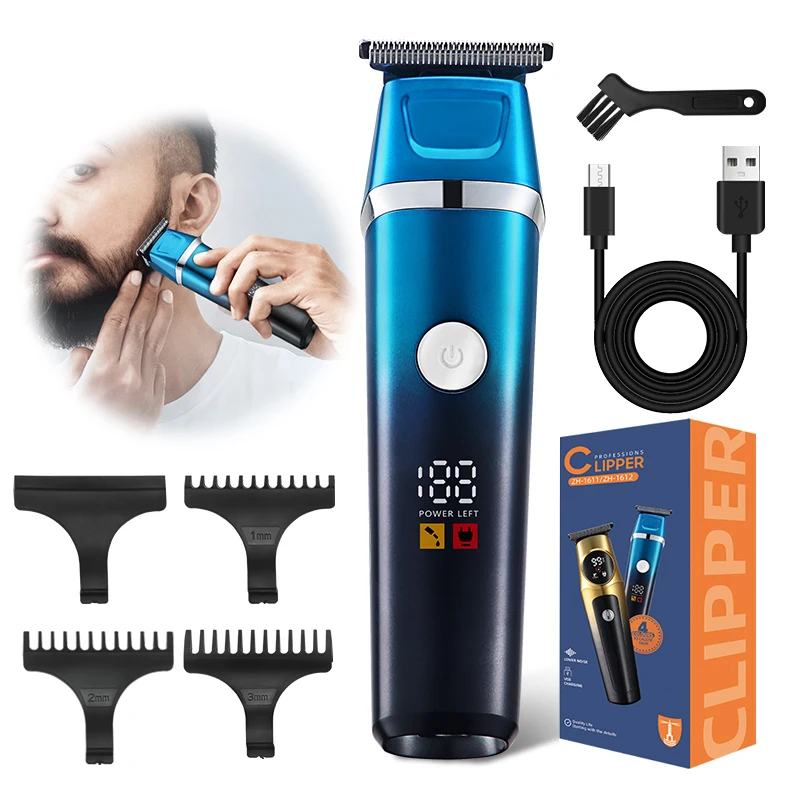 Professional Rechargeable Electric Hair for Clipper with Adjustable Blade Head Household and Hotel Use English Operating