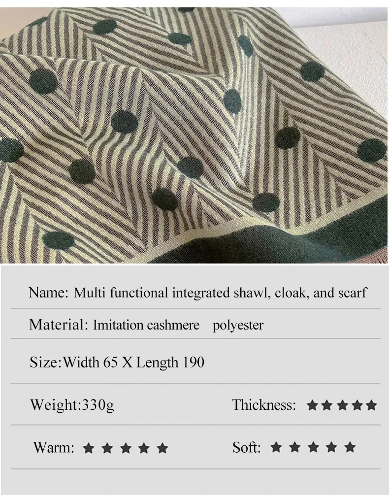 Premium Winter Warm Scarf For Women Dot Pattern Soft Wrap_voghion.com