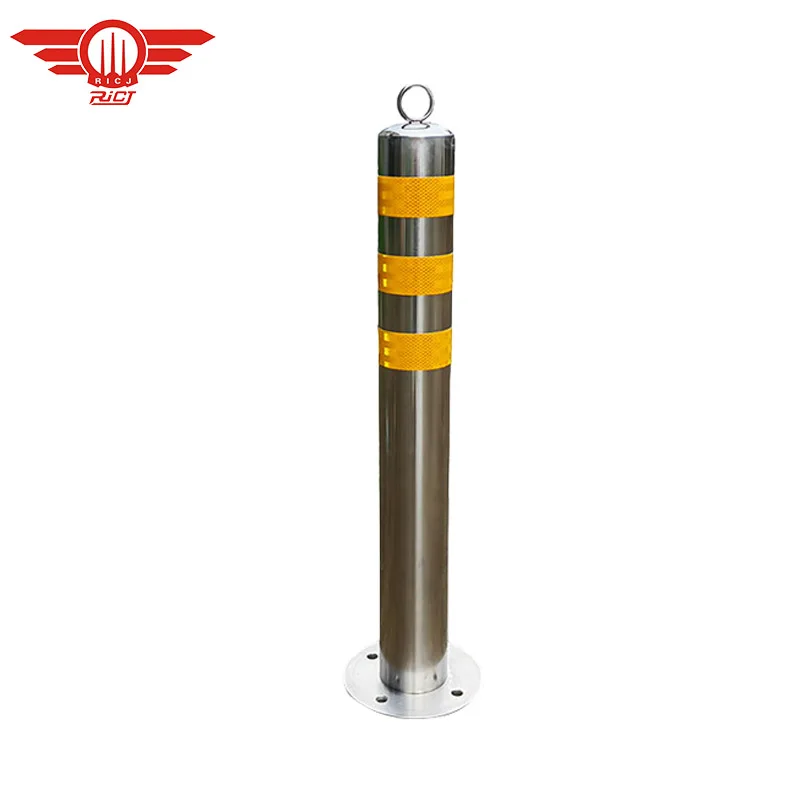 Traffic Road Anti-collision Safety Upright Pole Barriers Pillar 304 Stainless Steel Bollard