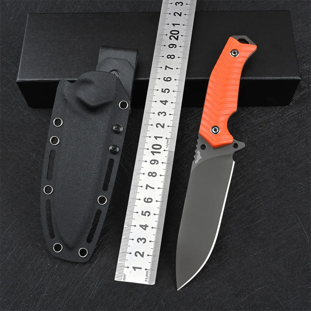 Attractive Drop Point Hunting Knife with G10 Handle Heavy Duty DC53 Steel Fixed Blade Knife OEM Survival Knife with Kydex Sheath