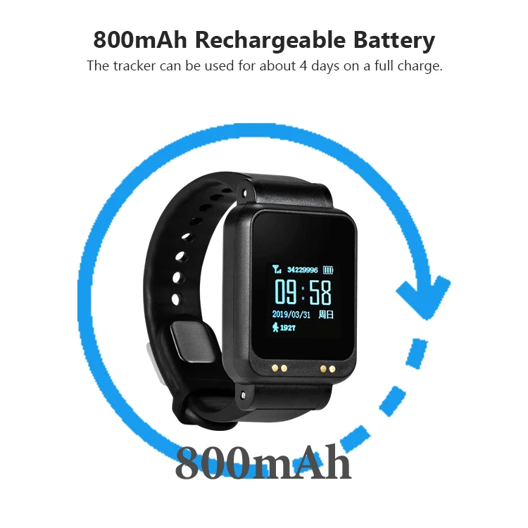 Xexun Wrist Gps tracker 4G Wearable Bracelets IP68 Tamper Proof Bracelet GPS Tracker for Prisoner with Power Bank