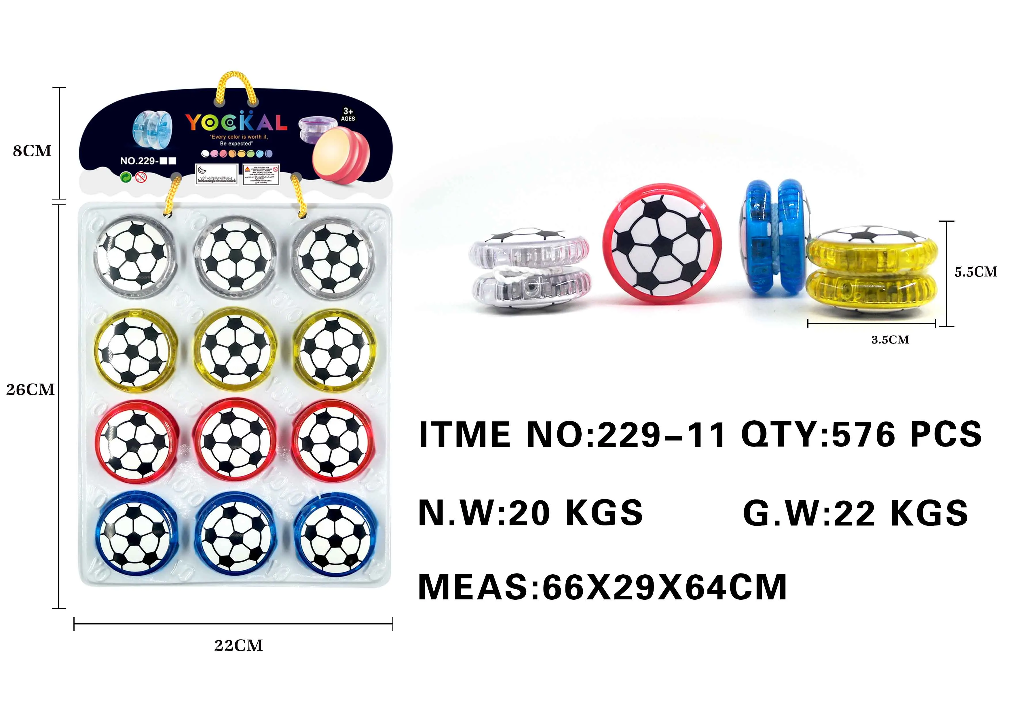 Оптовая продажа светодиодные светящиеся огни Yoyo футбольные мячи логотип на заказ игрушки для вечеринок детей