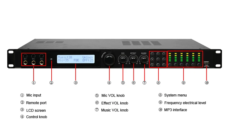 Professional Processor KX-9600 Digital Audio Processor 2 Input 6 Output ...