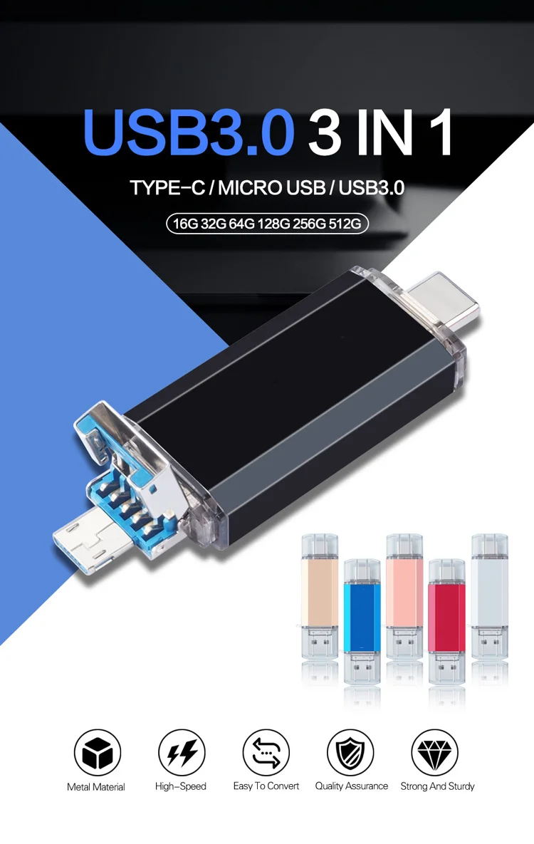 TypeC 2. 0 USB Flash Drive Pen Drive high quality 128GB Micro Usb Stick 16GB 32GB 64GB Pendrive for Type-C Device - ANKUX.COM