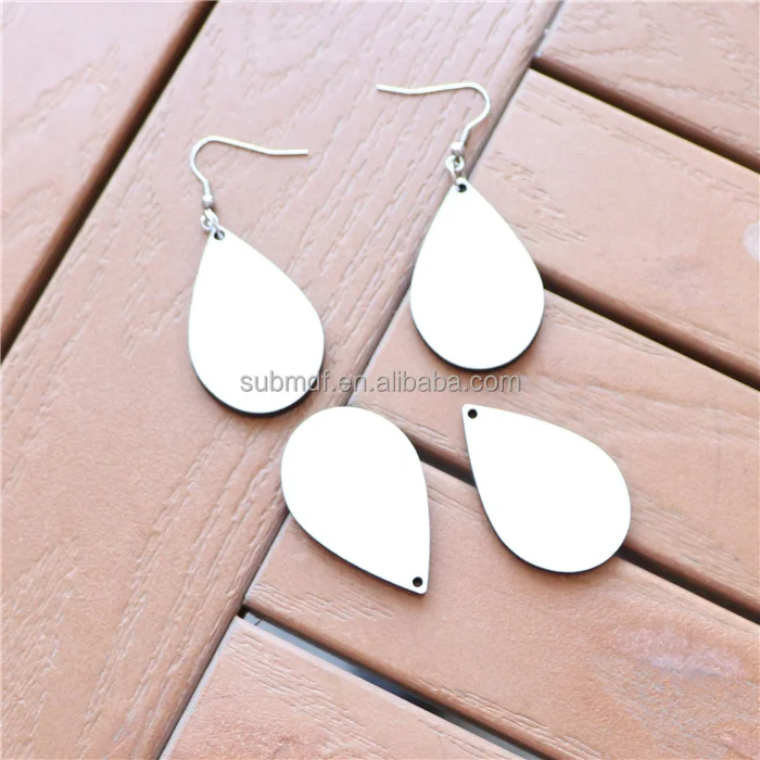 High Quality Photo Printing Custom Teardrop Earrings Sublimation Blank MDF Earrings for Ladies