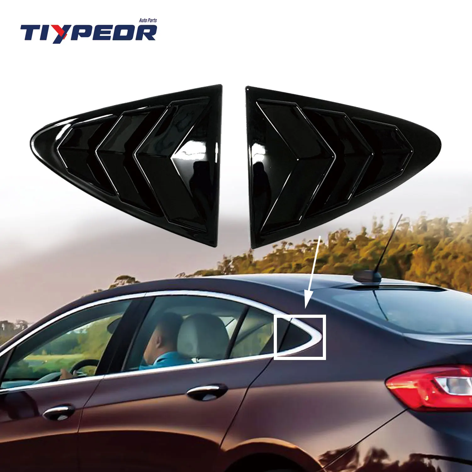product rear window shutter cover triangle shaped abs panel for 2017 2018 cruze chevrolet vent trim car body kits accessories-4