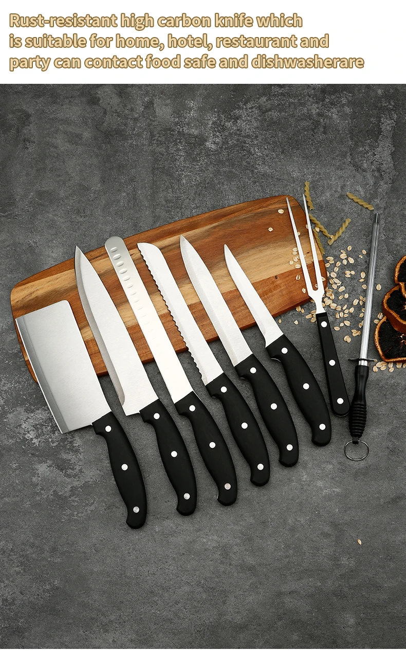 Hot Sale 24pcs Stainless Steel Pp Handle Kitchen Knife Set In Crocodile