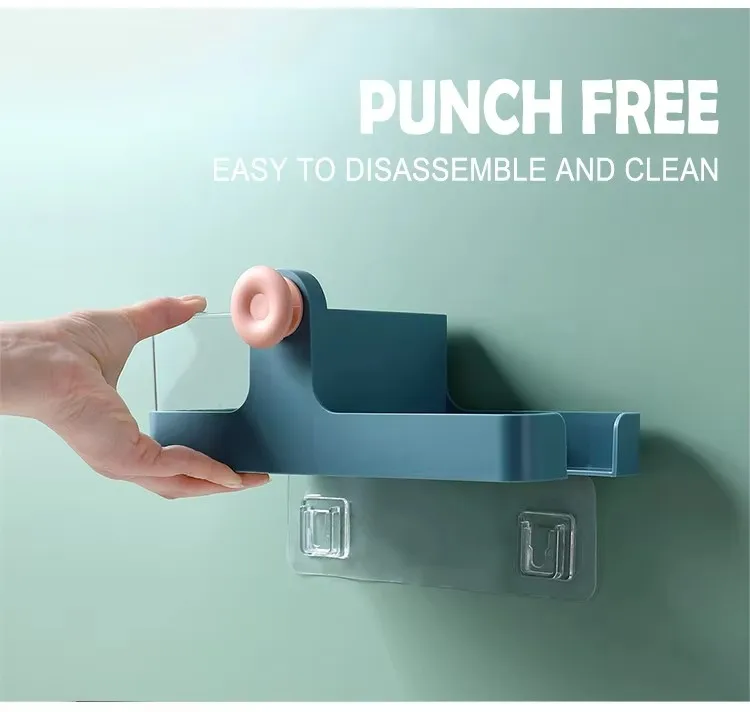 Multifunctional Bathroom Wall Rack No-punch Holder Plastic Hair Dryer Storage Stande details