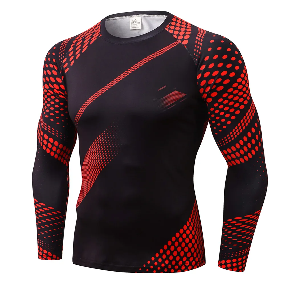 Autumn and winter men's camouflage printed fiess clothes Long sleeve high elastic Skin-tight garment Quick drying711_voghion.com