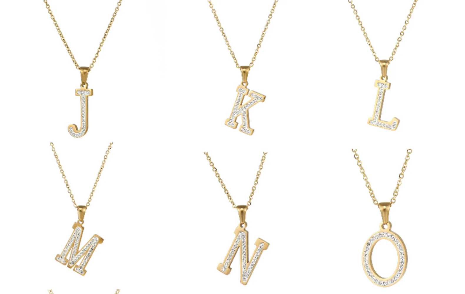 Gold Chain Necklace Initial 