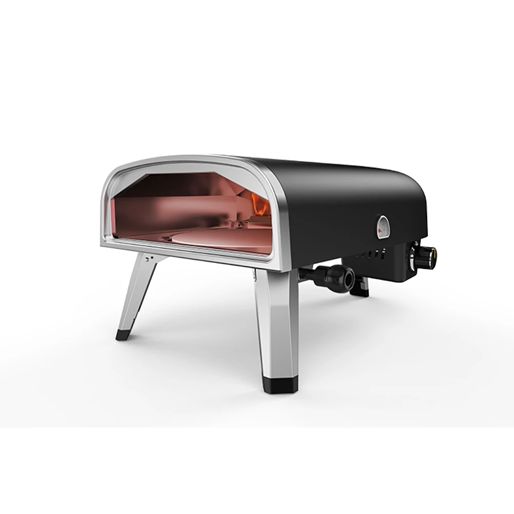 AMZ-Prime Same Style Gas Pizza Oven Portable Outdoor BBQ Grill Pizza Oven with Folding Feet for Home Party Rotating Stone