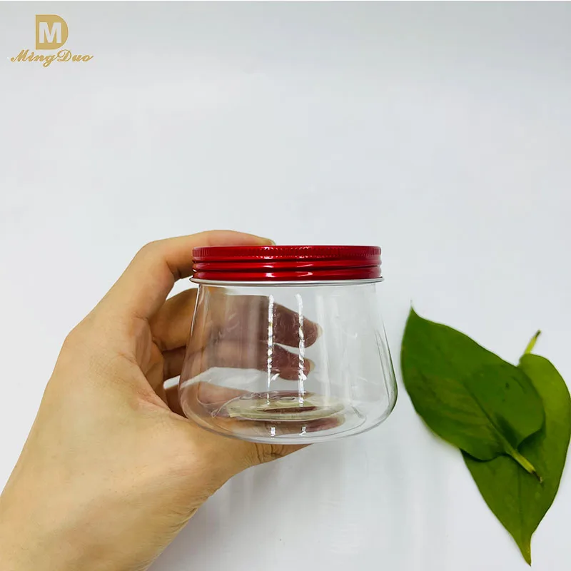 Cream Jar 140g Bowl Shape Plastic PET Cream Jar Body Scrub Jar With Aluminum Cap Plastic Screw Cap