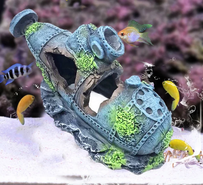 Wholesale Simulationresin Warship Cave Pirate Ship Decor