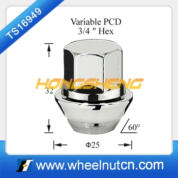Хромированная переменная гайка для колес pcd
