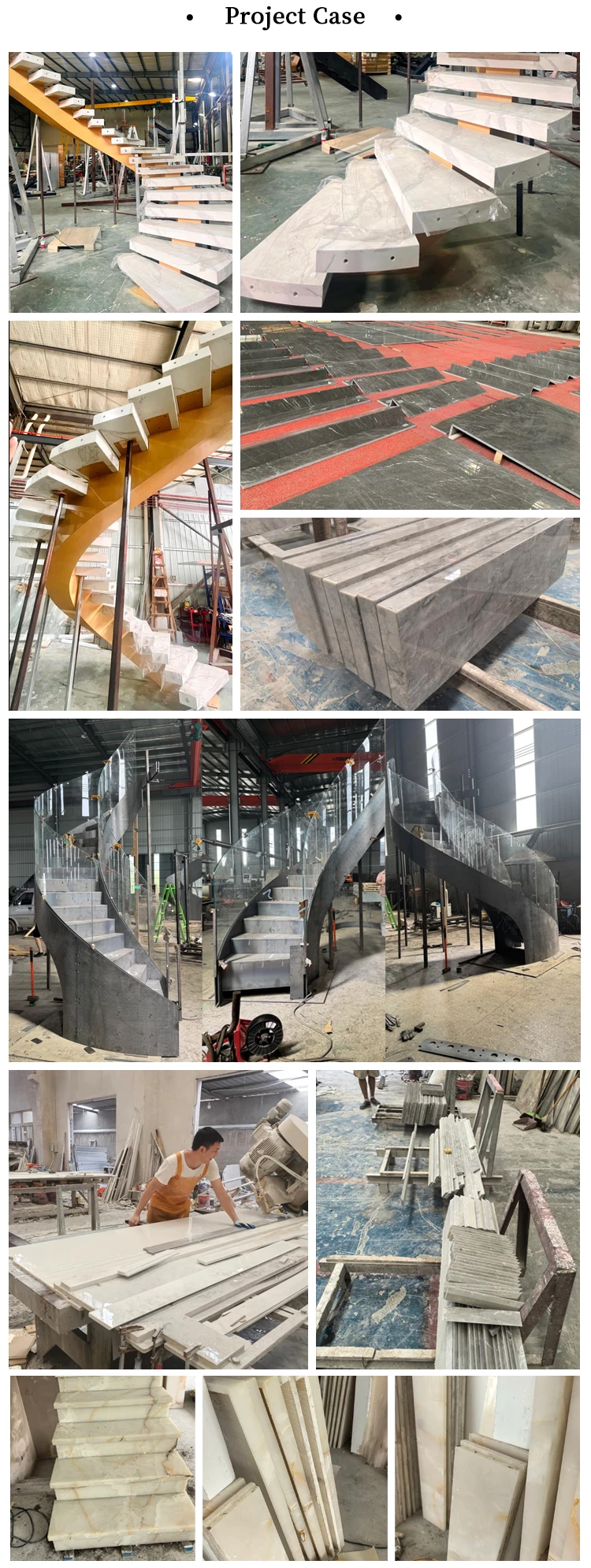 product customized aristone white marble stairs steps interior decoration-4