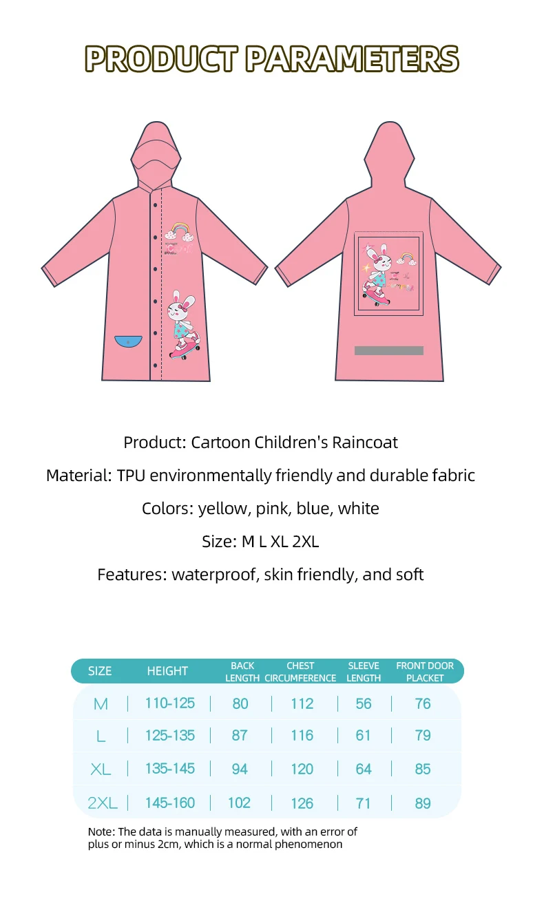 Children Cute Girls Child rain coat Jacket Waterproof raincoat Printed for Kids Camping details