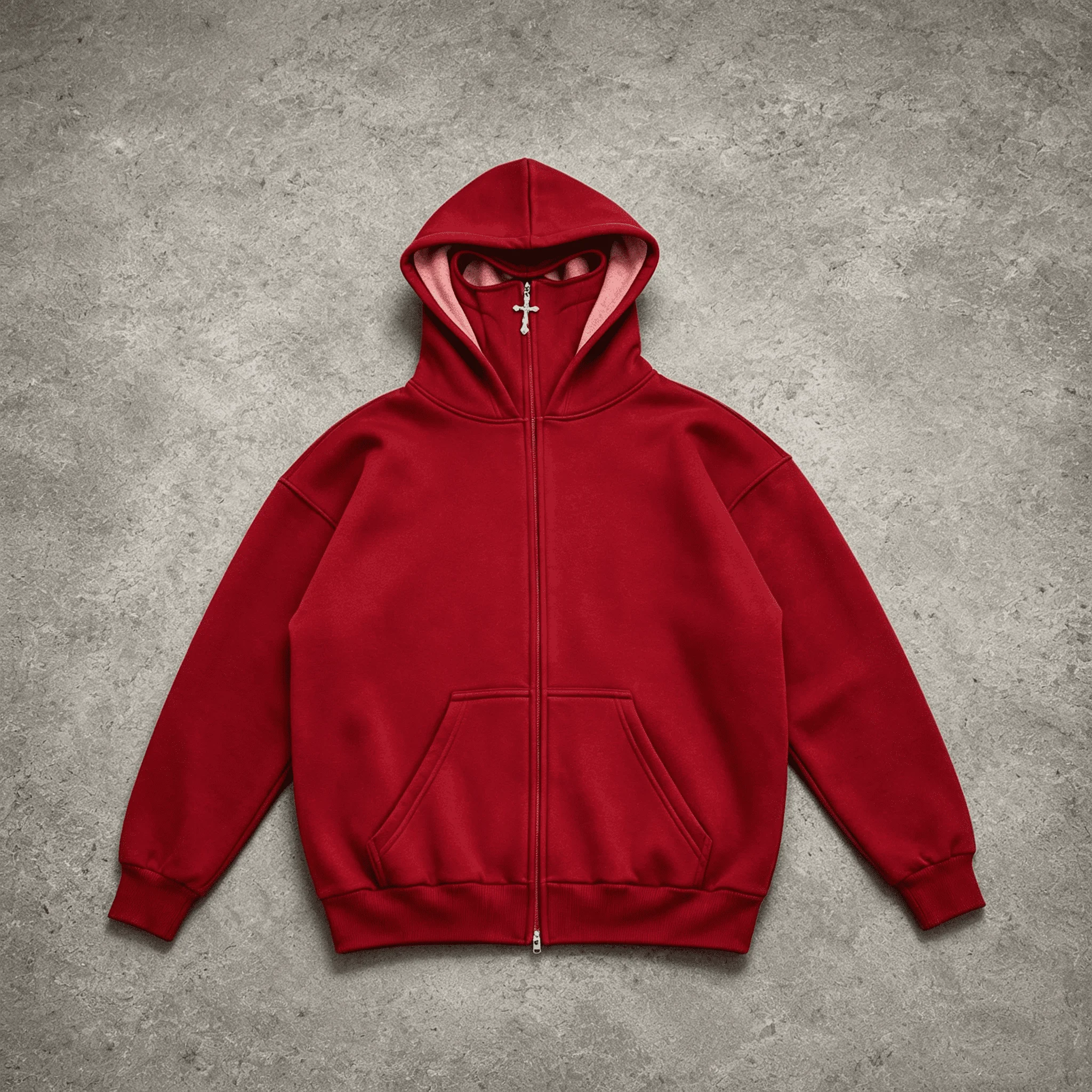 OEM ODM Custom Logo Heavyweight Washed Mens Oversized Streetwear Cross Full Zip Hoodie gallery 9
