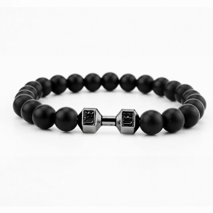 2023 Mens Fashion Bracelets Fitness Gym Dumbbell Jewelry Handwoven ...