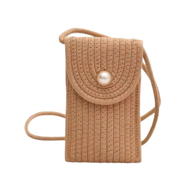 Cotton Rope Woven Single Shoulder Crossbody Mobile Phone Bag Zero Wallet Textile Packaging