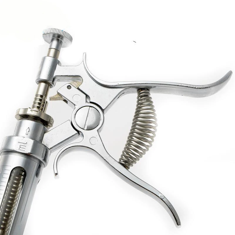30ml 50ml Metal Veterinary Vaccine Injector Gun Auto Syringe Poultry Injection Automatic Syringes