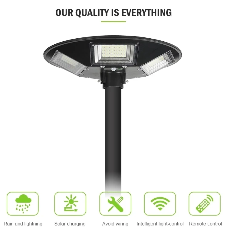 High Quality All In One Solar UFO Light 300w 500w 150-160LM/W High Power LED Chip