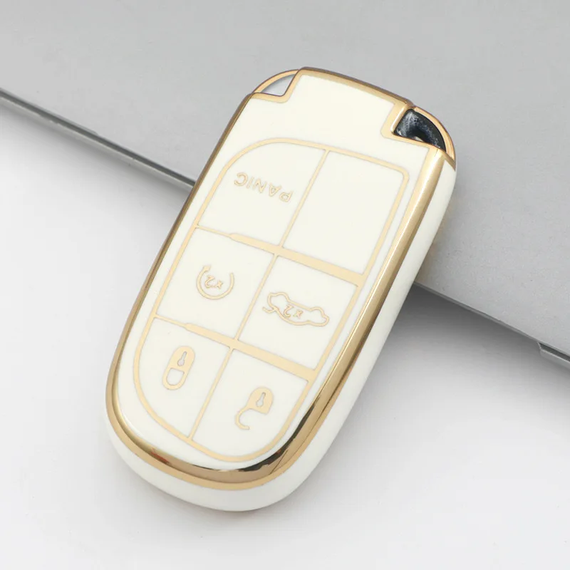 Dodge Jeep Keyless Remote Fob Cover Key Case Protector Bag Holder for Jeep Grand Cherokee Dodge Challenger Charger Dart Durango