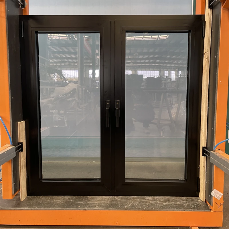 Minglei Good efficiency triple pane window thermal break aluminum profile casement window with screen details