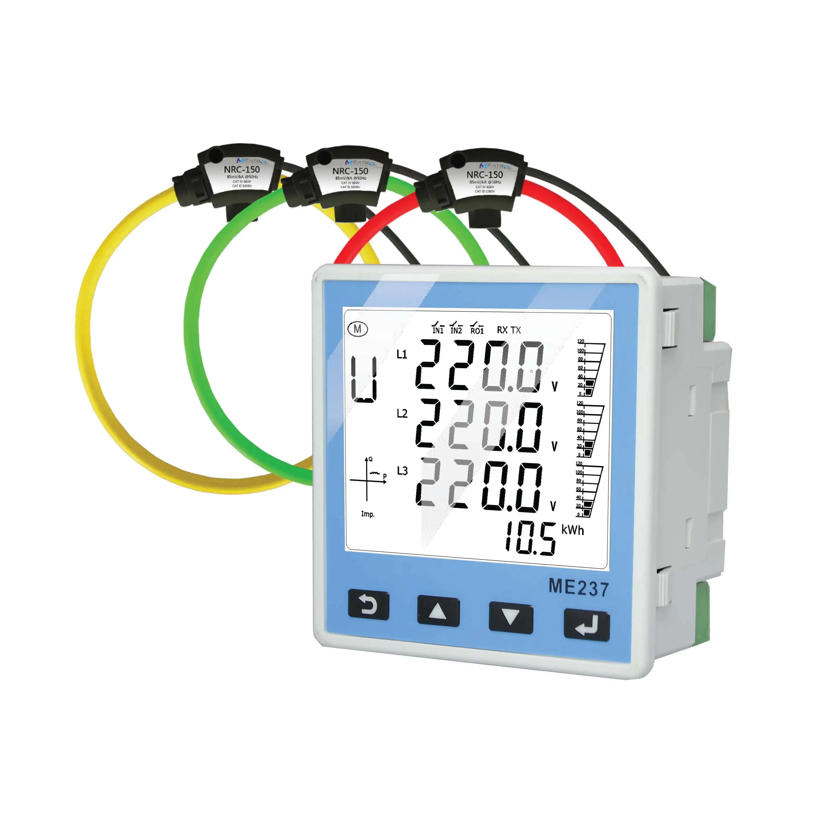 ME237 Power Meter 333mv CT Modbus RTU RS485 Rogowski Coil Energy Meter kwh Meter