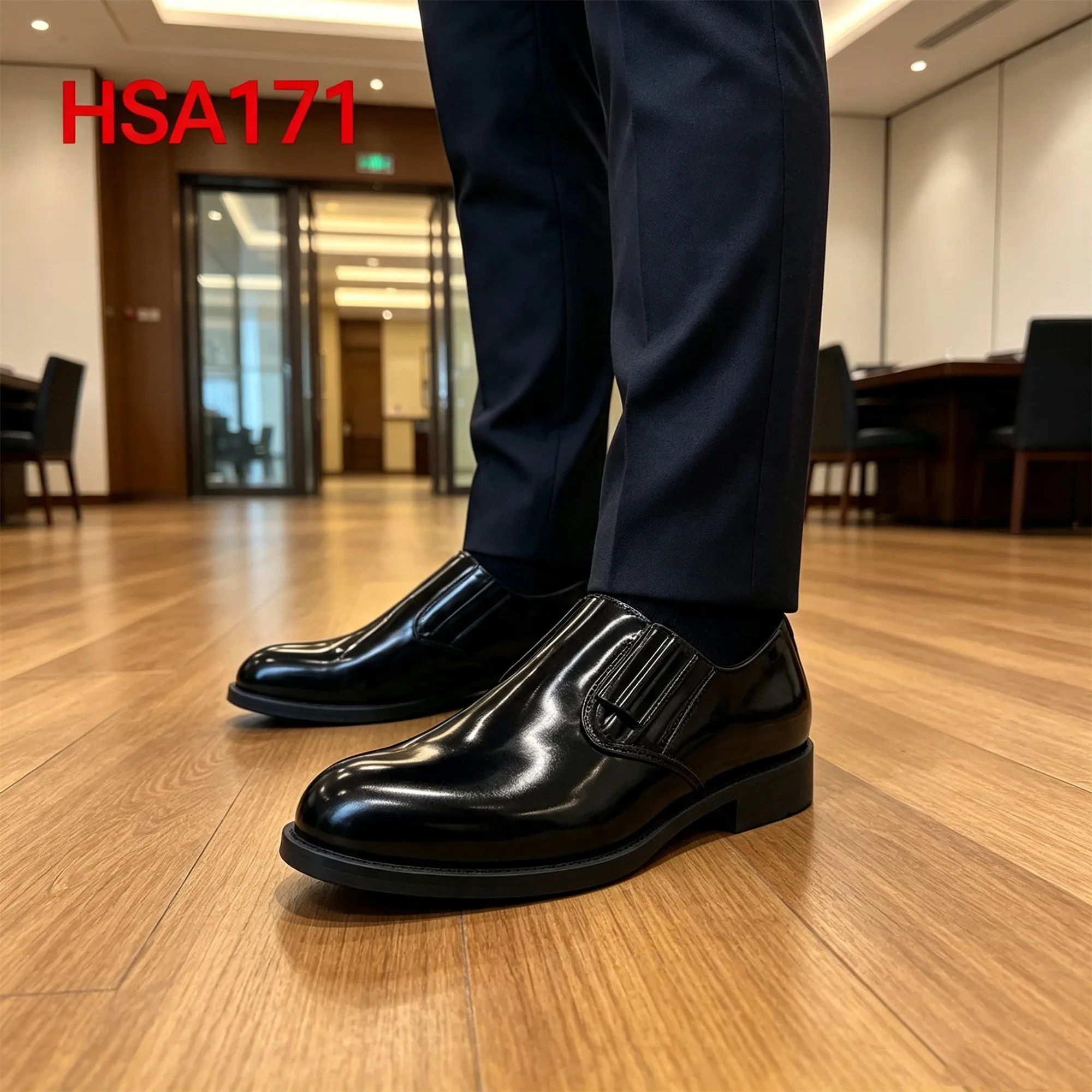 ZYF,Patent/matte Leather Small Size Available Hua Singh Uniform Shoes Chile Pull on Style Round Toe Men Leather Shoes HSA171