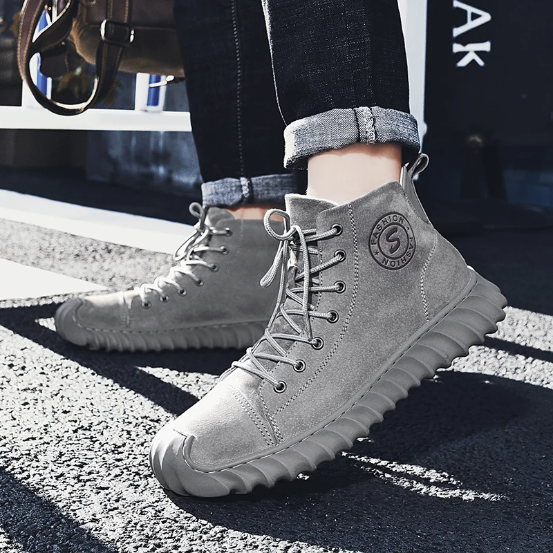 New Arrival OEM Accept Custom LOGO Hand Made Pure Genuine Leather Anti Slip High Top Men Martin Boots