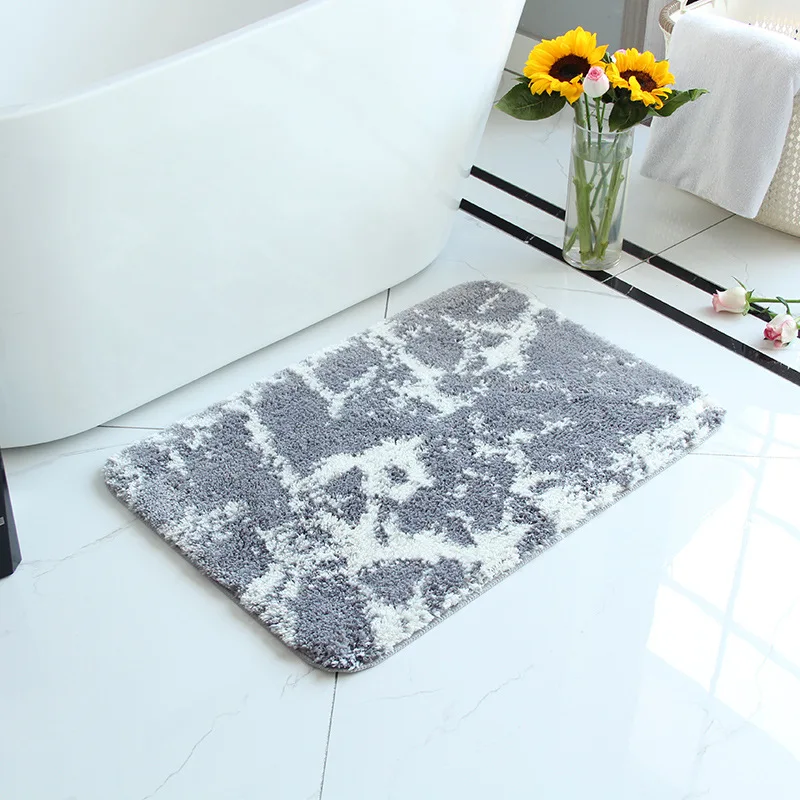 Factory Wholesale Morden anti-slip bath mats 100% Polyester PVC Bottom super absorbent Microfiber Bathroom Mats