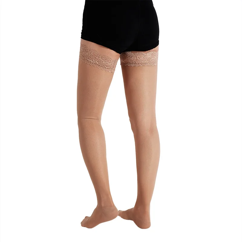 Thin Elastic Anti Slip Thigh High Medical Grade Compression Stockings