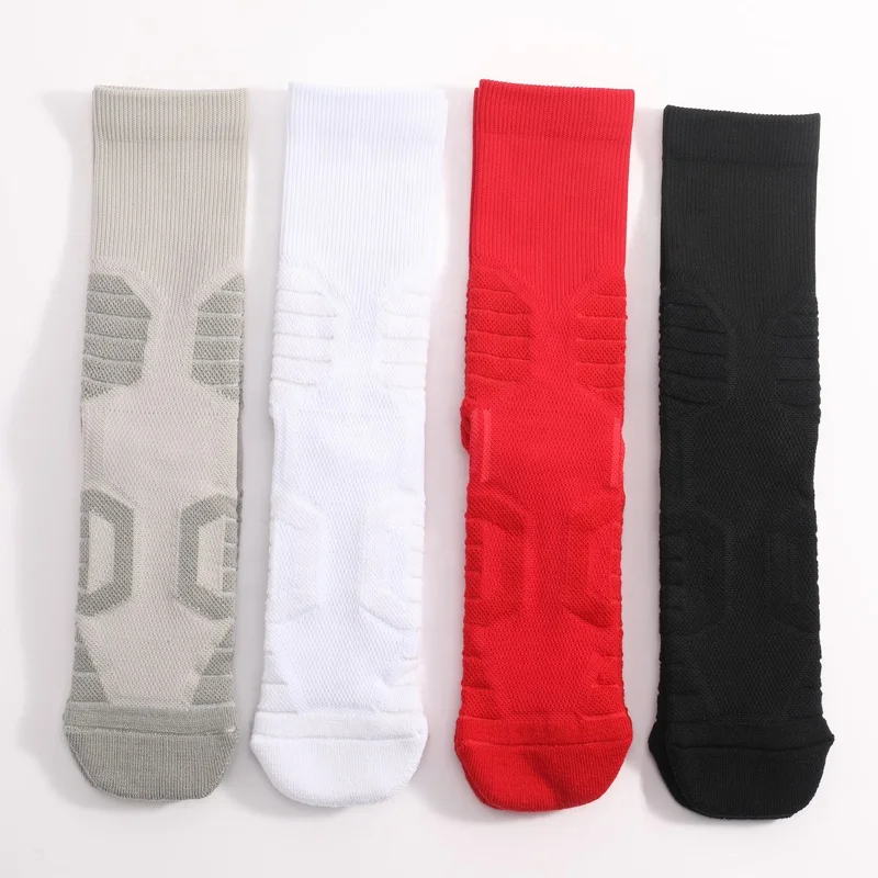 Elite Plain Color Solid Terry Crew Sock Men Tube Sport Patterned Mid Calf Outdoor Basketball Socks