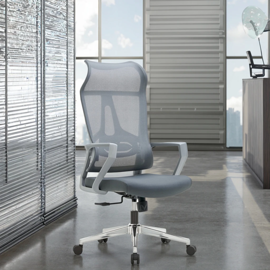 Professional High-Back Ergonomic Executive Conference Chairs Fixed Headrest Lumbar Support Thick Padded Seat 360 Smooth Office 4