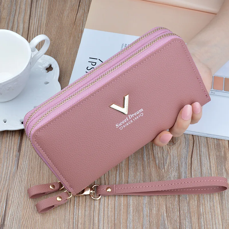 Long Female Ladies Girl Women PU Leather Wallets Purses Money Pocket Card  Holder Female Wallets Phone Clutch Bag Coin Purse