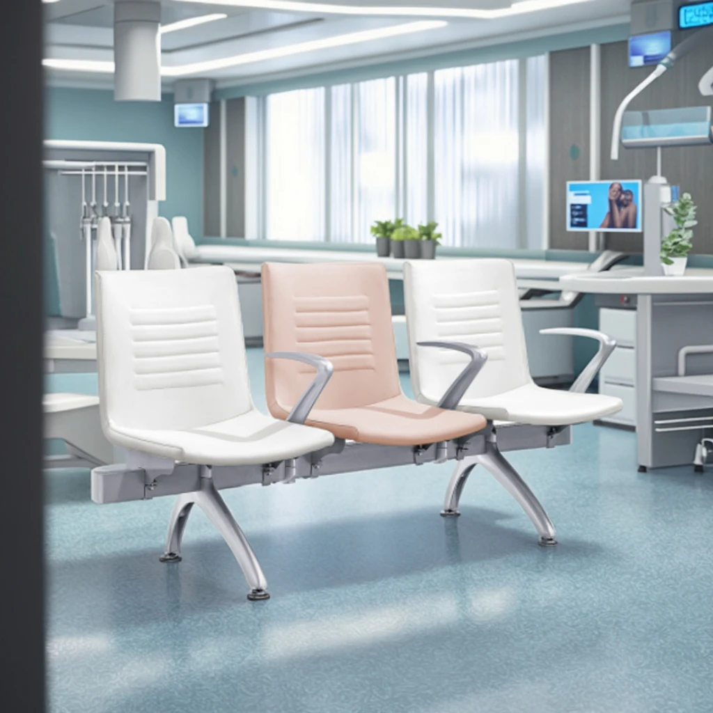 Comfortable High-Density Foam Steel Chair with Aluminum Armrests for Office and Hospital & School Seating 5