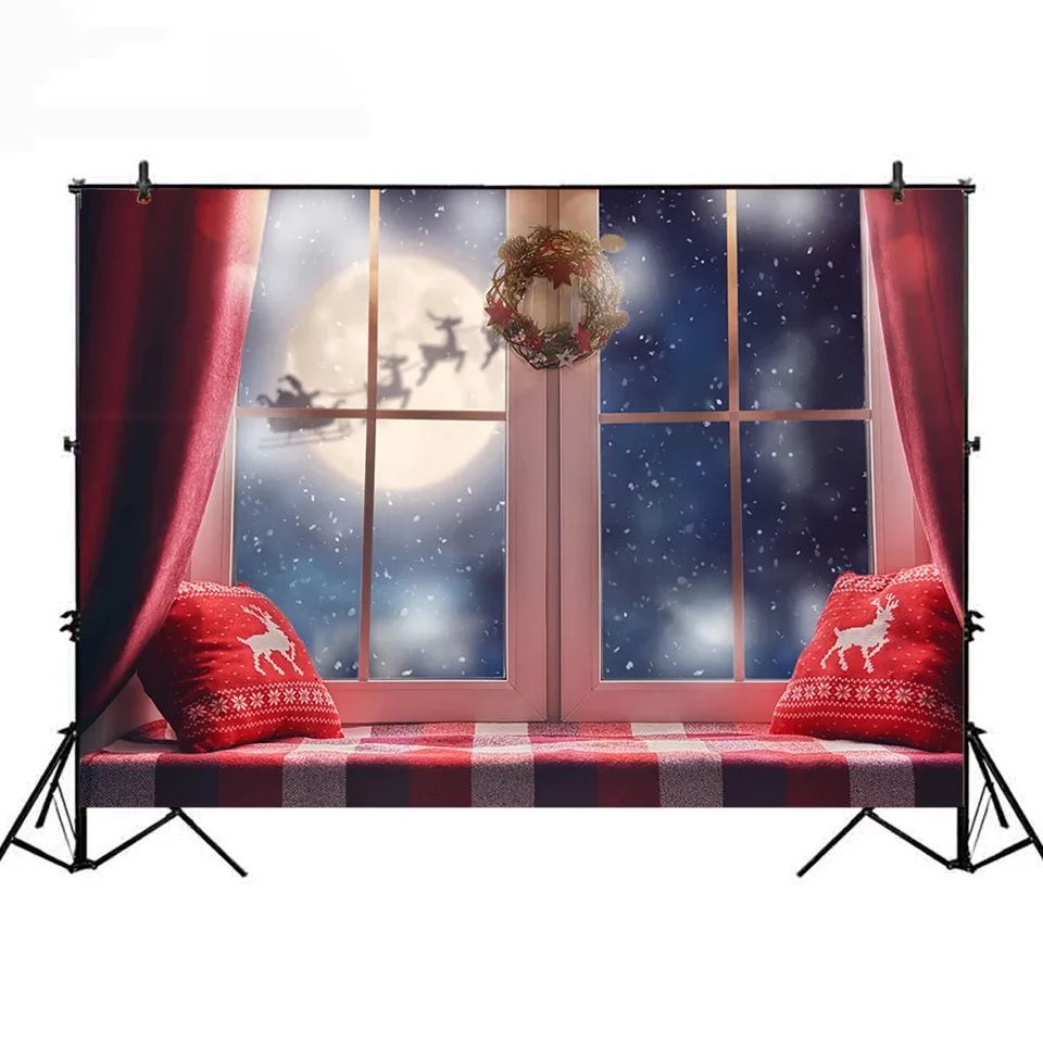 10x10ft Or 5x7ft Christmas Tree Fireplace Santa Rustic Wood Photo Background Vinyl Backdrop