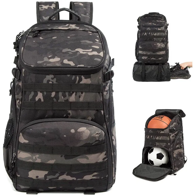 Basketball Backpack with Ball Compartment and Shoe Pocket Outdoor Sports Equipment Bag for Soccer Volleyball Gym Swim School Tra