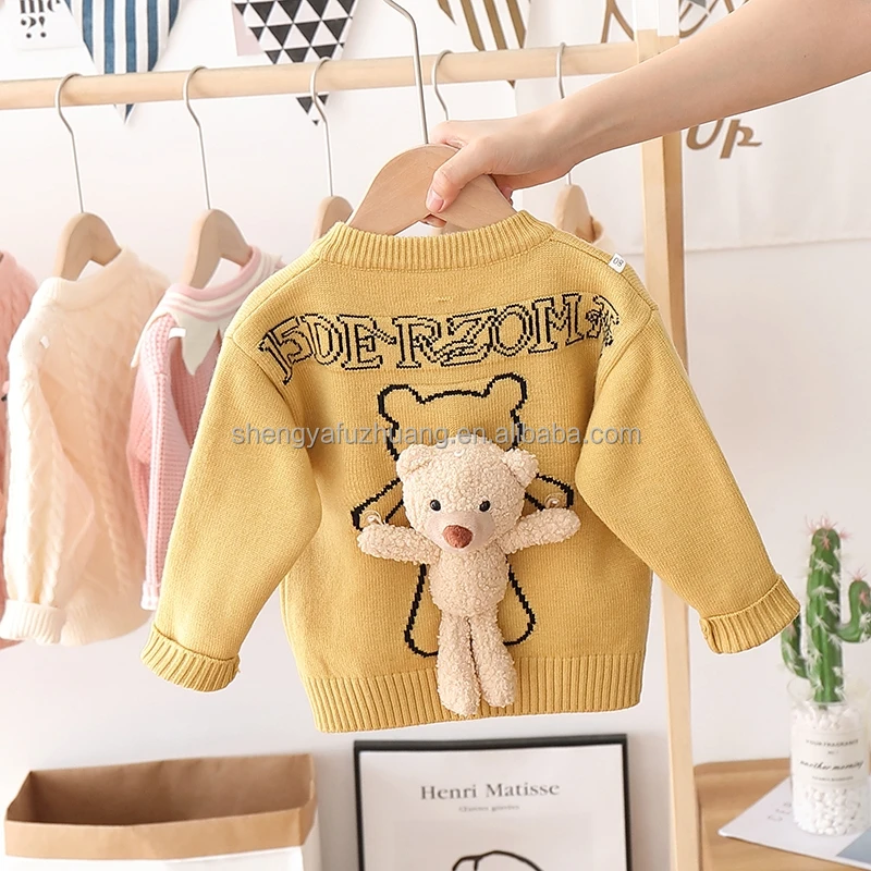 Girls Knitted Baby Cute Pullover Sweater Autumn Children's Sweater Cartoon Quality Winter Cotton Computer Knit Sweaters