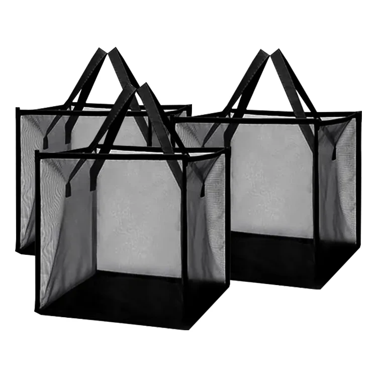 Foldable Mesh Laundry Baskets Laundry High Quality Storage Bag Laundry Basket Organizer With Handle