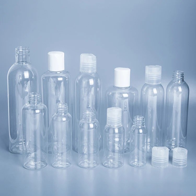 Shampoo Bottles Empty 100ml 250ml 300ml 500ml Clear PET Plastic Container with Trigger Spray Disc Cap Hair Oil Lotion Bottle