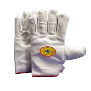 Double-Layer Composite Cotton Twill Safety Gloves Thickened Welder Labor Protection Gloves with Wear-Resistant Canvas Material