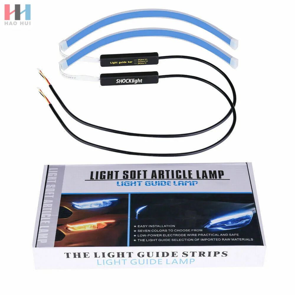 2-Pack LED Switchback Strip Lights - White Daytime Running Lights & Amber Turn Signals