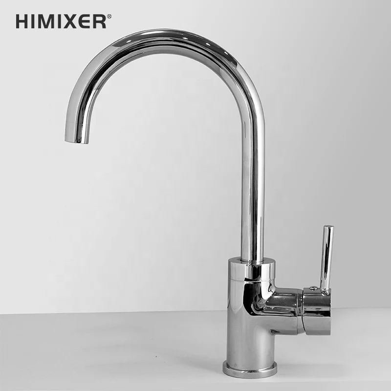 Himixer трендовые товары, современный стиль, кухонные смесители, однорычажный хромированный латунный Смеситель для кухонной раковины