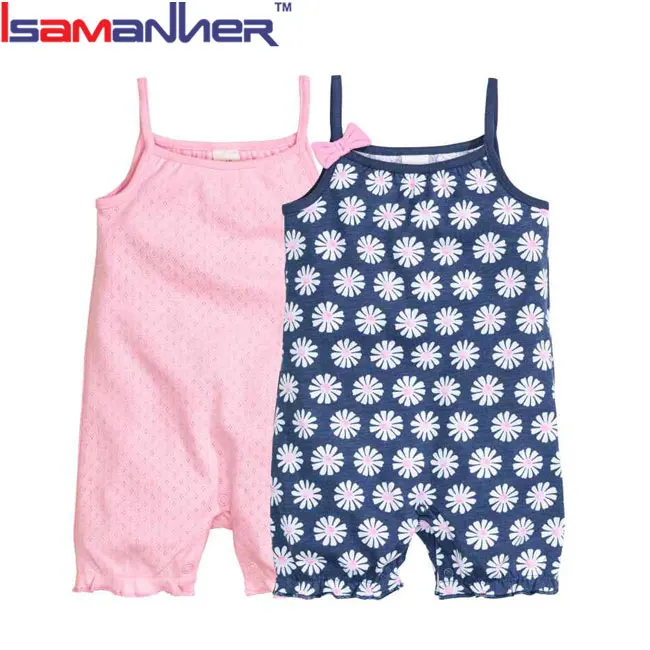Лидер продаж, летнее боди для малышей, цельный хлопковый детский цветочный комбинезон