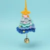 Gradient dark blue Christmas car hanging (with big bell)