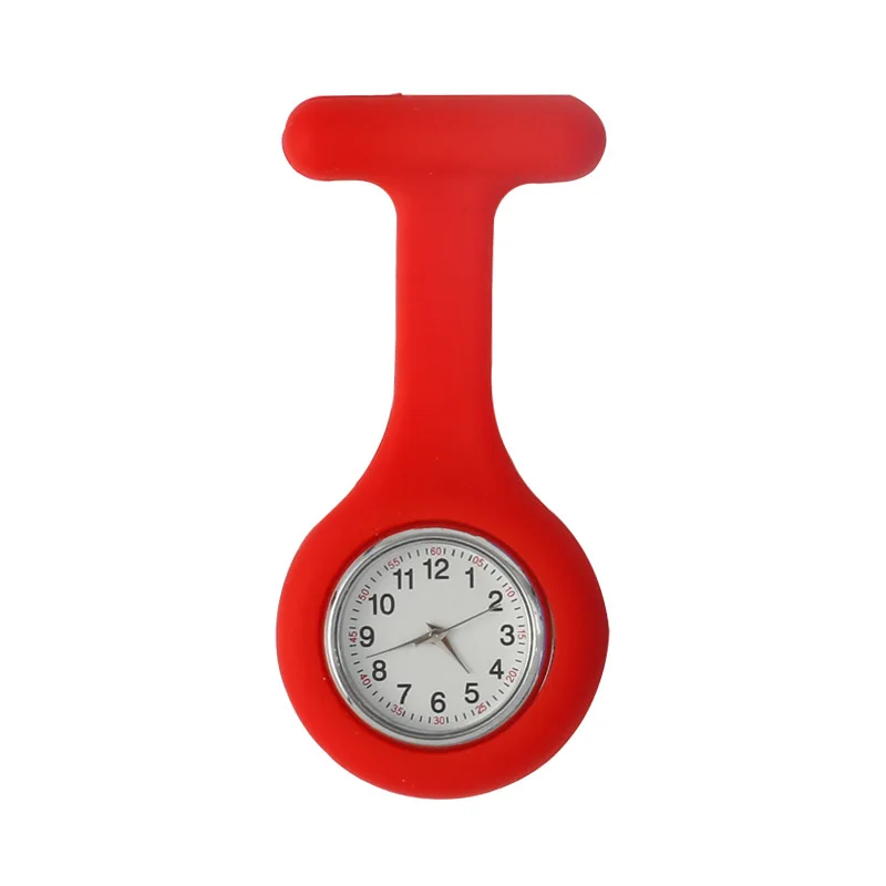 
 Оптовая продажа, карманные часы с клипсой для врачей и медсестер, Цветная брошь, силиконовые часы-брелок  